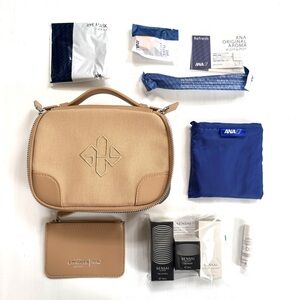 New Ettinger London beige amenity bag First Class ANA w/ Sensai toiletries
